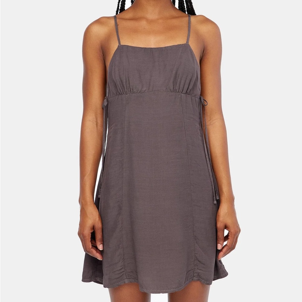 lacausa elliot slip dress in charcoal size xs